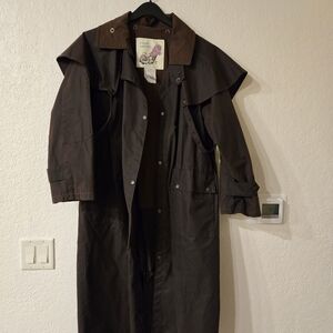 Dark Brown Long Coat with Cape